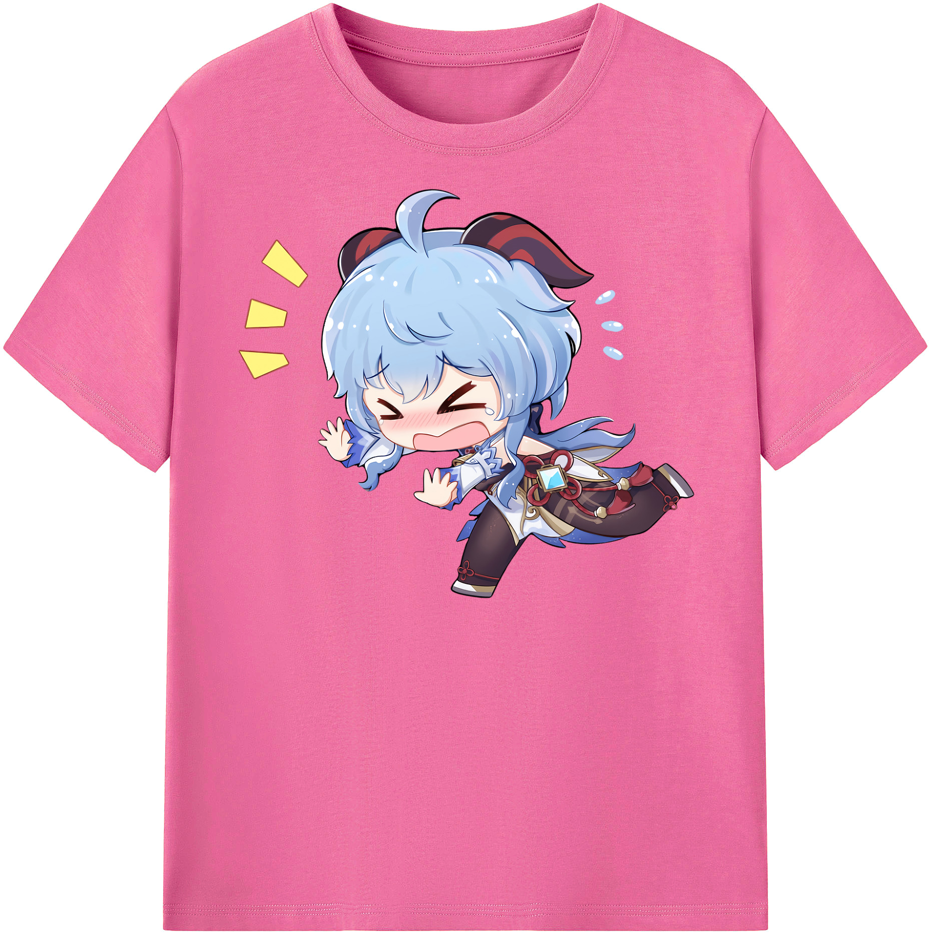 げんし神 甘雨 かんう genshin Ganyu レディースカジュアルプリントTシャツ（綿100％）